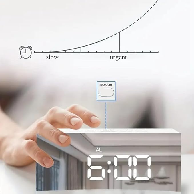 Image of Digital Alarm Clock for Bedroom with LED Display, Loud Alarm Clock for Heavy Sleepers & Students, Time Date Temperature Display, Bedside Table Desk Clock for Home Office Study Room