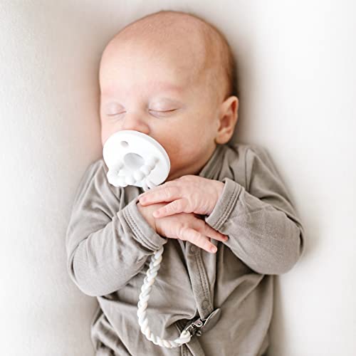 Image of Ryan & Rose Cutie Clip Braiden Pacifier Clip - Braided Silicone (Sandbox)