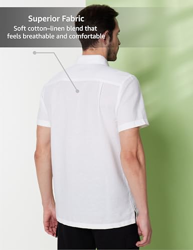 Image of Symbol Premium Men's Cotton Linen Casual Shirt - Regular Fit | Half Sleeve (Available in Plus Sizes)