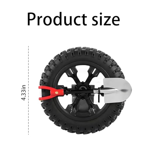 Image of HZEL Car Emblem, 3D Mini Small Tire & Shovel Motorcycle Badge, Self-Adhesive Stylish Automotive Exterior Body Badge Emblem Decoration Accessories, Universal for SUV, Motorbike, Off-Road (Black)