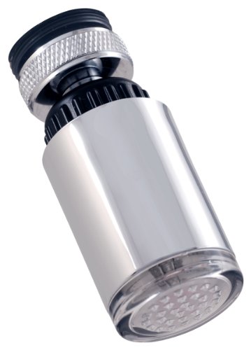 LDR 530 2165TL LED Faucet Aerator Red to Blue Temperature Indicator Light for Hot or Cold, Chrome