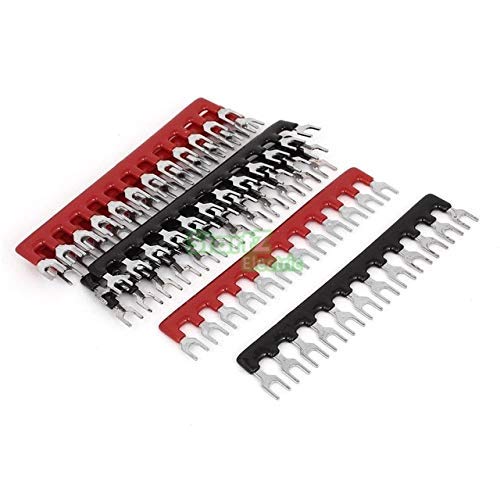 3NH® 8Pcs 12Bit Short Circuiter And Insulated Terminal Strip Circuit Chip Wiring Connecting Bar Tb2512 Black And Red