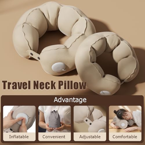 Almohada Inflable para Viaje, tamaño estándar, algodón miniatura 3
