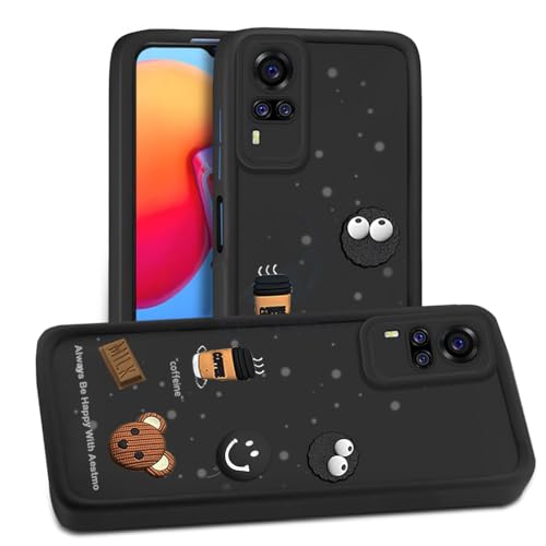 Image of AESTMO Back Case Cover for Vivo Y51 / Y51A / Y31 Cover | Cute Fun Cartoon 3D Ball | Coffee Silicone Case | Full Body Protection | Camera Protection Back Cover for Vivo Y51 / Y51A / Y31 (Black)