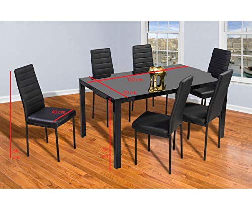 Mejores comprativas On-line Comedor negro 6 sillas los más recomendados. 15 Imagen adicional