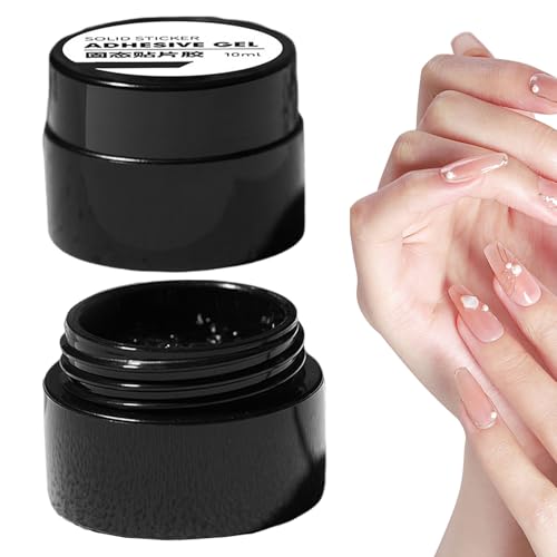 Pegamento de uñas sólido, gel duro transparente para uñas - Gel duro sólido para de larga duración y fuerte adherencia,Gel antiadherente para manos, pegamento para, 10ml,