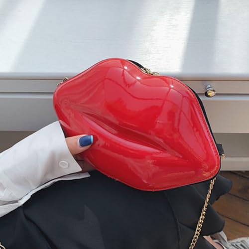 Women Lip Shape Party Evening Purse with Chain Small Coin Bag Phone Pouches Candy Color Shoulder Crossbody Bag4