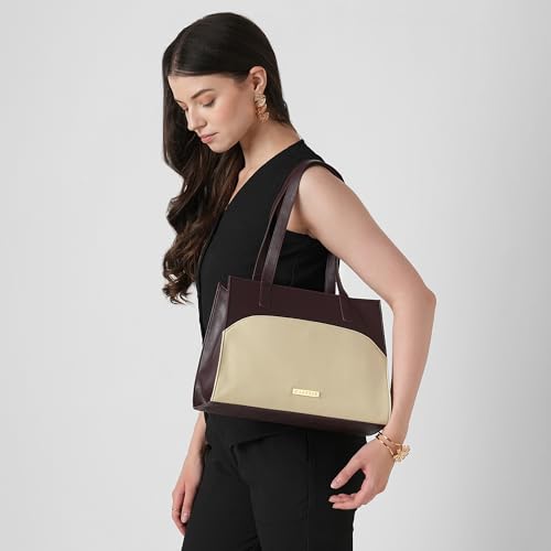 Image of Caprese Tarry Medium Tote Bag for Women | Fits Up to 16 Inch Laptop | Stylish, Durable, Multi-Compartment Design for Work, Travel, Shopping | Comfortable Straps Shoulder and Handheld Bag