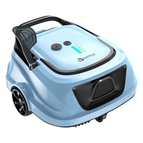 (2025 Upgarde) A1 Cordless Robotic Pool Cleaner, 120mins Running Time Automatic Pool Vacuum,Powerful Suction & 180 μm Dual Filters, Portable, Self-Parking (Sky Blue)