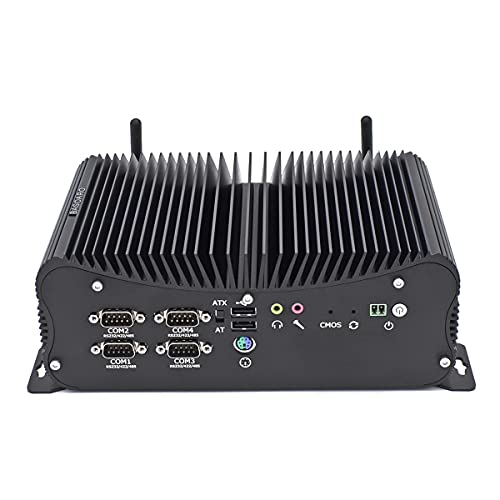 BASOARO Lüfterloser Computer Industrie Mini PC mit Core i7 8550u, Dual LAN, HDMI/VGA, GPIO Anschluss, RS232 COM, WLAN, Windows 10 Pro(64G DDR4 RAM 256G SSD)