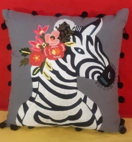 KAM Home Hand Crafted Multicolor Cotton Cushion Cover (46.99cm X 44.45cm) Deer