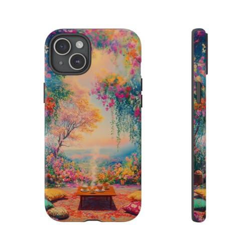Coque florale iPhone 15 Plus pour un style printanier et chaleureux au quotidien