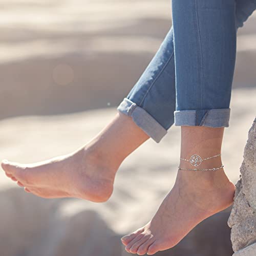 Tobillera para verano en la playa cadena de plata ajustable estilo bohemio chic 3