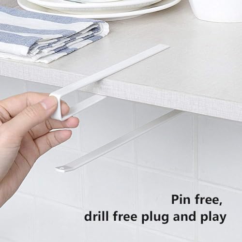 حامل فوط ورقية، حامل لفة تحت الرف، بدون ثقب مع موزع معدني مقاوم للصدأ، يوضع فوق الباب والحمام والمطبخ ومنظم ورق التواليت (Rm-480)