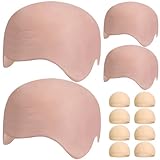 Iceyyyy 12 PCS Halloween Bald Caps Set,Makeup Bald Cap with 8 Pcs Wig Caps,Bald Head Costume Accessories for Men Women Halloween Party,April Fools Cosplay and Stage Performance(Pink)