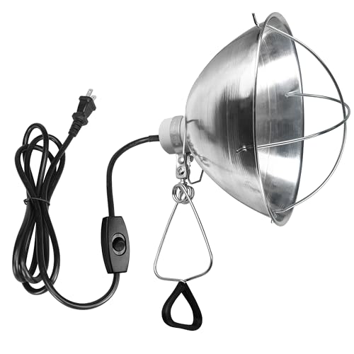 Simple Deluxe Clamp Lamp Light Socket with 10.5 Inch Aluminum Reflector and Bulb Guard, Suit for Max 250 Watt Lamp (No Bulb Included) with 18/2-Gauge 6 Feet Cord, 1-Pack