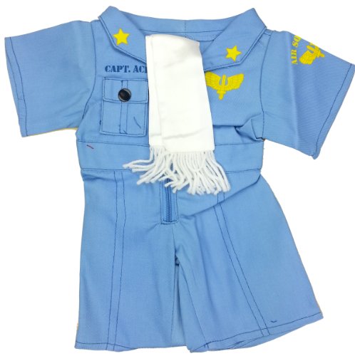 Pilot Flight Suit Teddy Bear Clothes Outfit Fits Most 14" - 18" Build-a-bear and Make Your Own Stuffed Animals