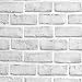 Gray Brick Wallpaper Roll, 3D Effect Fake Faux Brick Blocks Vintage Home Decoration (White Grey) Christmas Wall Decor