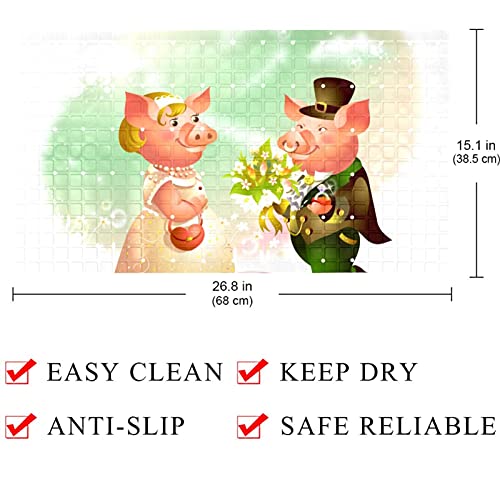 Tapis de bain antidérapant avec ventouses et trous de drainage pour douche - 5