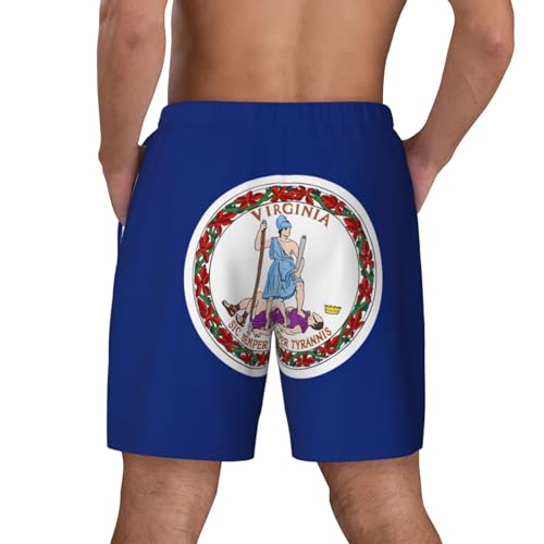 Flag of Virginia Breathable Fit Trends Men's Swim Trunks Board Short with Waist Elastic Band Swimming Trunks4