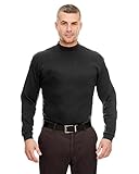 8510 UltraClub Adult Egyptian Interlock Long-Sleeve Mock Turtleneck , Black , Large