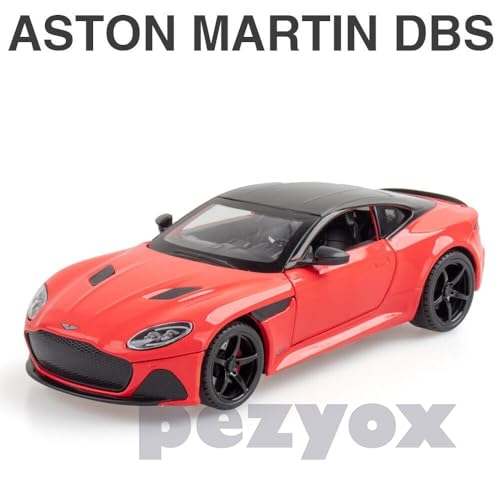 Image of 1:24 Alloy Die Cast Metal Car Scale Model Aston Martin Metal Diecast Car Pullback with Sound Light Toy Car for Kids Best Gifts Toys for Boys. (Red)