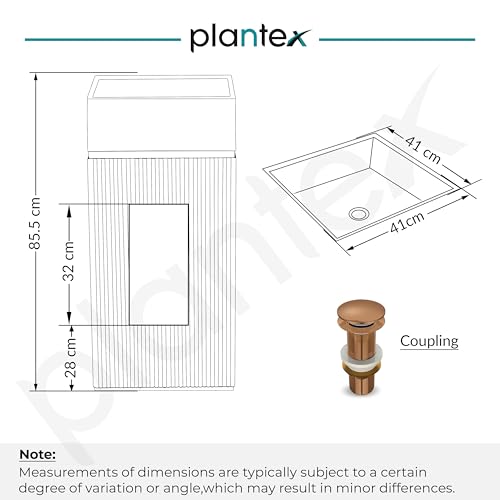 Image of Plantex Matt Acrylic Resin & Quartz Pedestal Basin For Bathroom /One Piece Pedestal Free Standing Square Wash Basin For Living Room /Hotel (Blue & White)