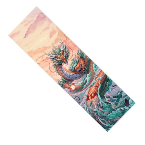 Ieron Skateboard-Aufkleber, 83,2 x 24,9 cm, wasserdicht, für Skateboard, Longboard, Griptape, Aufkleber, Diamant-Deck, Schleifpapier, Outdoor-Sport, Penny Cruiser Board, Drache