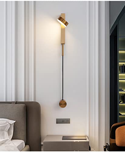 Applique murale LED salon dorée anti-éblouissement rotative à intensité variable - 6