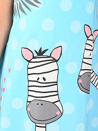 Image of LILPICKS Zebra Printed Sleeveless A-line DressFor Girls (Blue)