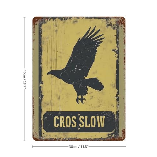 Décoration murale rétro en fer Eagle-Crossing 40x30 cm