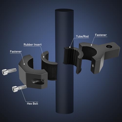 Image of Nilight 90023B 2-Pack (Standard) Mounting Bracket Kit LED Off-Road Light Vertical Bar Tube Clamp Roof Roll Cage Holder,2 Years Warranty,Black