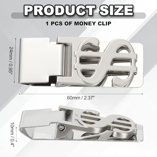 PATIKIL Stainless Steel Money Clip, Metal Slim Wallet Clip for Men Silver Money Holder Minimalist Front Pocket Wallet for Credit Card Business Card2