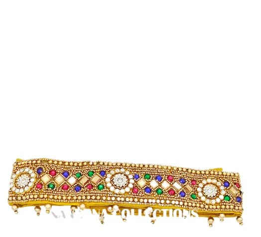 NANDANA COLLECTIONS Gold Kamar Chain Stretchable Cloth Kamarbandh kamarpatta Waist Belt Potiyanam for women Half Saree Lehanga (Yellow) (B0BPSX7B2T) Amazon Price History, Amazon Price Tracker
