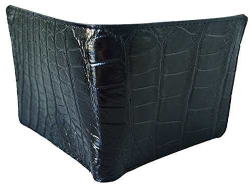 Men's Bifold Belly Leather Wallet (Black)4