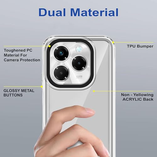 Image of Zapcase Back Case Cover for Infinix Note 40X 5G | Compatible for Infinix Note 40X 5G Back Cover | Case Cover with Camera Protection | (TPU + PC | Transparent)