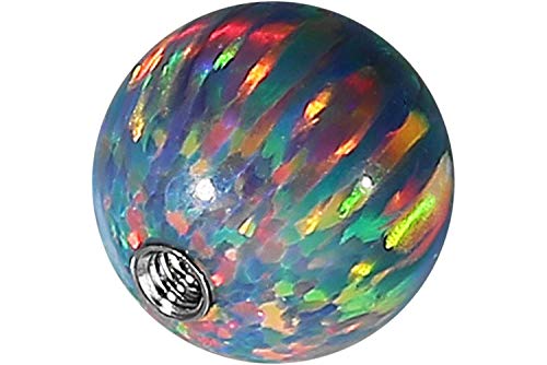 PIERCINGLINE Boule à visser universelle avec filetage intérieur | Opale synthétique | Embouts de piercing de rechange | Couleur et taille au choix
