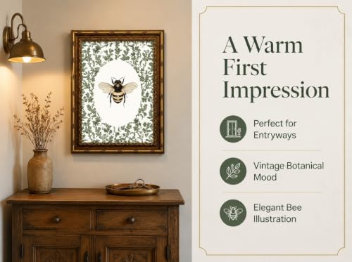 SKZMBTI Vintage Gold Framed Insect Wall Art Classical Bee Painting Prints - image 6