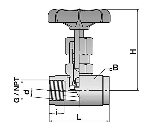 HTD Zawór odcinający igłę ze stali nierdzewnej z przyłączem R1/4" maks. 400 bar 6000 psi