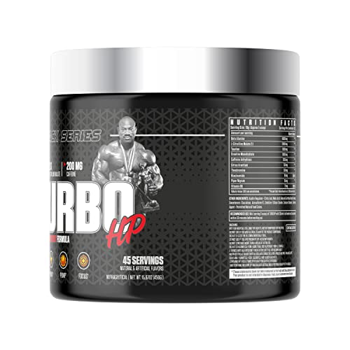 Image of DEXTER JACKSON Black Series Turbo HP Pre Workout | Flavoured, Advanced Formula | Boost Energy and Performance | 45 Servings, 450 Gram (Regular, Green Apple)