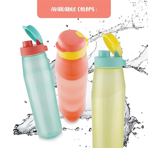 Image of Mastercool BPA-Free Sipper Water Bottles Set of 3, 850ml, Multicolor | Leakproof Frosted Lightweight Fridge Bottles with Flip Lids for Gym, Office, School & Travel