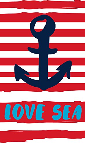 Secaneta Strandtuch Jaquard Sailor Collection Love Sea, rot, 170 x 100 cm, 170 x 100 cm Cover