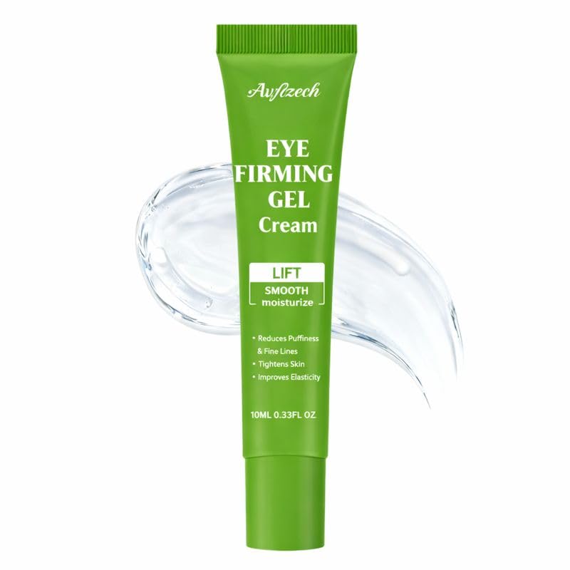 Firming Hydrating Under Eye Gel Cream with Hyaluronic Acid & Collagen - Anti Aging Lightweight Eye Moisturizer to Smooth Fine Lines Caused by Dryness - Non-Greasy & Makeup Friendly(1PCS)