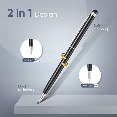 image for ORIbox Stylus Pen,12pcs Universal 2 in 1 Capacitive Stylus Ballpoint P