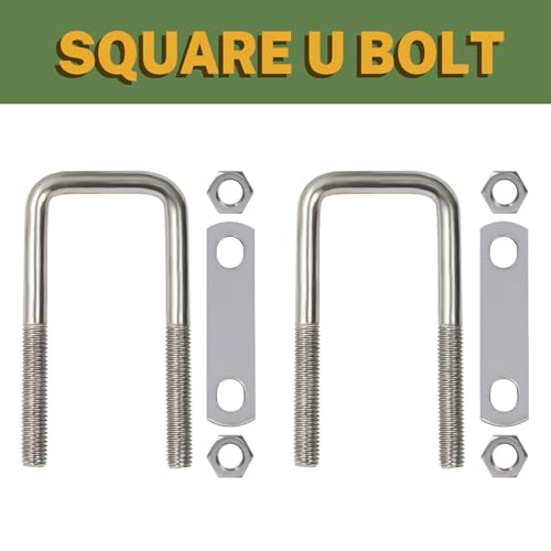 Image of LIONMAX U Bolts 2 Inch Wide, 2 Pack, 1 /2 inch D x 2-1 /16 inch W x 4-3 /4 inch L, M12