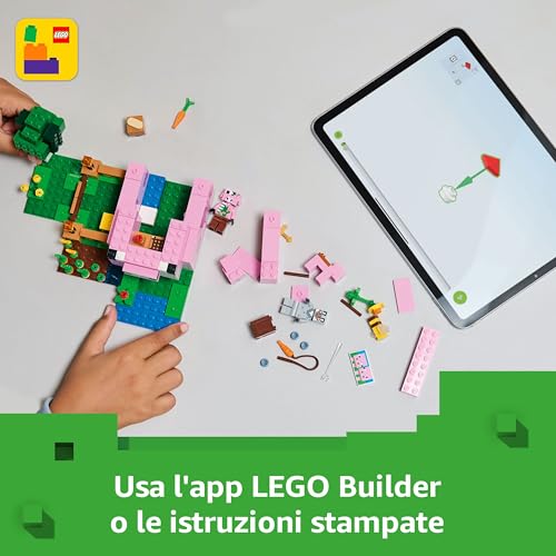 Minecraft La Casa del Maialino Giocattolo - Set di Costruzioni che Include una Figura Eroe, un Mob, una Fattoria e un Bioma della Foresta - Regalo per Gamer, Bambine e Bambini da 7 Anni - 21268 - Lego - Immagine 5