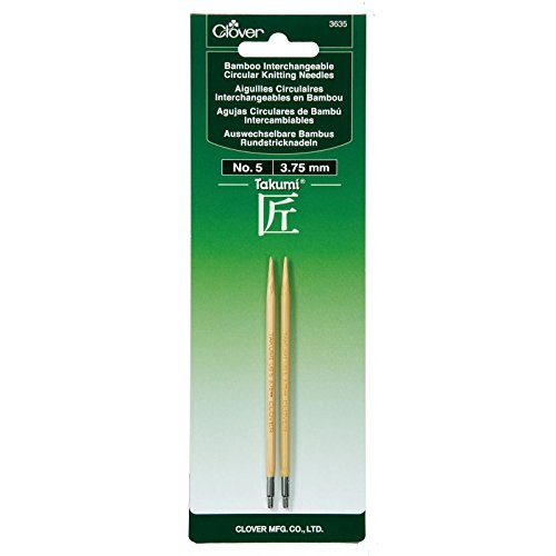 Clover 3635 Needlecraft Takumi No.5 Bamboo Interchangeable Circular Knitting Needles