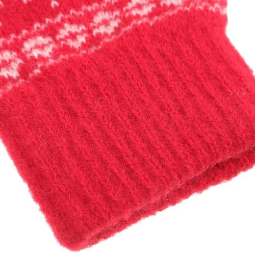 Gorro de Navidad rojo y guantes térmicos con bufanda de punto para mujer 2