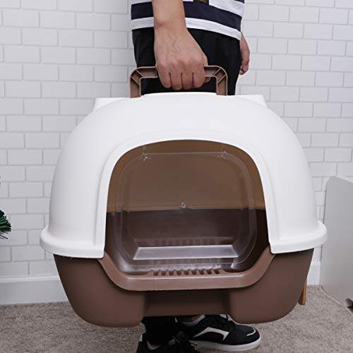 Balacoo – Caixa de areia para gatos com tampa de plástico para gatos