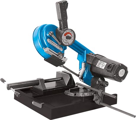 LEMAN   Sierra de cinta para metales SRM100 1500W con variador de velocidad, hoja HSS bimetálica y corte hasta Ø100 mm